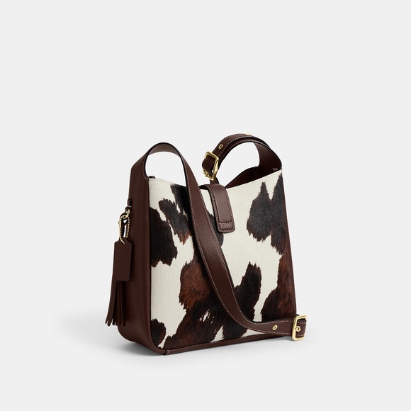 Hadley Convertible Crossbody Bag With Cow Print And Tassel - Picture 4 of 10